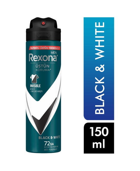 Rexona Erkek Invisible Black White Deodorant 150 Ml
