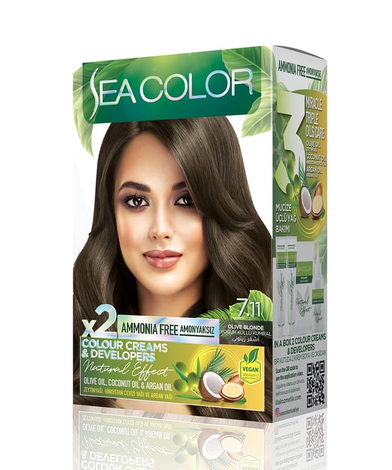 Sea Color Natural Effect Set Boya Amonyaksız 7.11 Yoğun Küllü Kumral