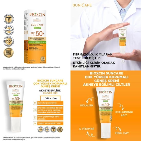 Bioxcin Sun Care Spf 50+ Akneye Eğilimli Ciltler için Güneş Kremi