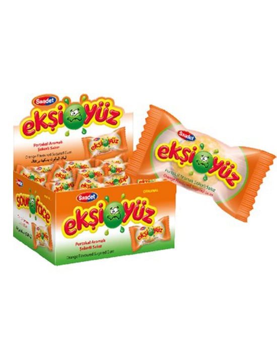 Ekşi Yüz Portakal Aromalı Sakız 100'lü Paket