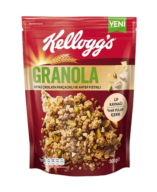 Kellogg's Beyaz Çikolata Parçacıklı&antep Fıstıklı Granola 300gr,