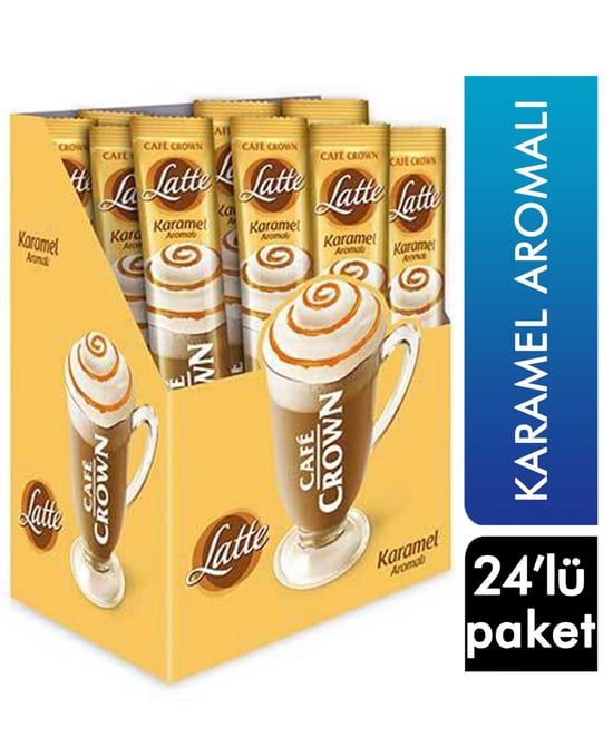 Cafe Crown Karamel Aromalı Latte 17 Gr X 24'lü Paket