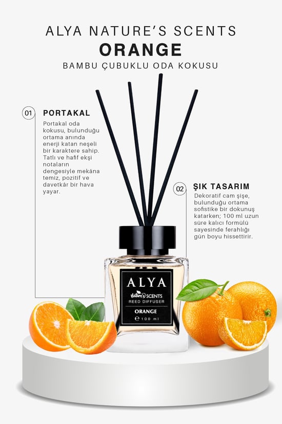 Alya Nature's Scents Orange Bambu Çubuklu Oda Kokusu- Portakal Kokusu
