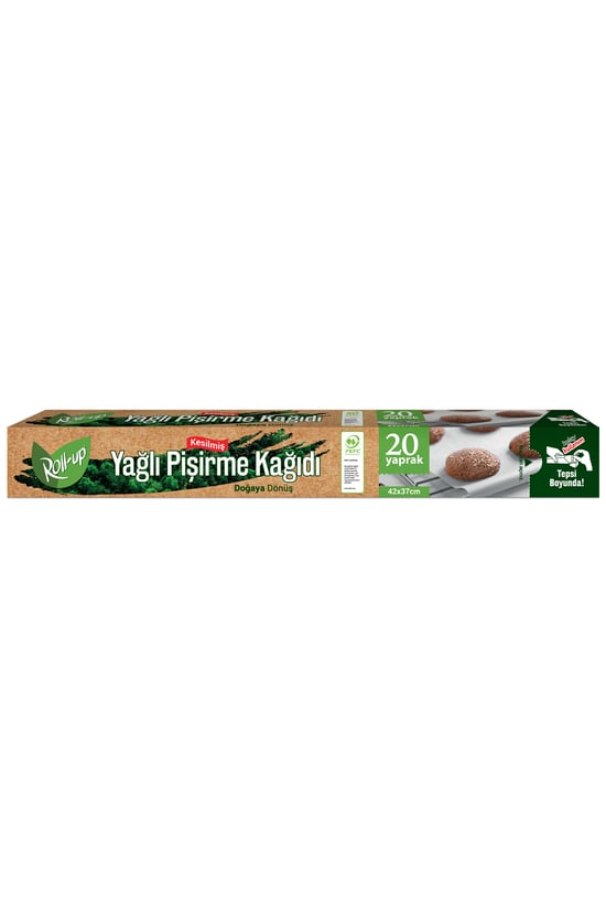 Roll-up Doğa Dostu Kesilmiş Pişirme Kağıdı 37x42cm 20 Yaprak 1 Adet