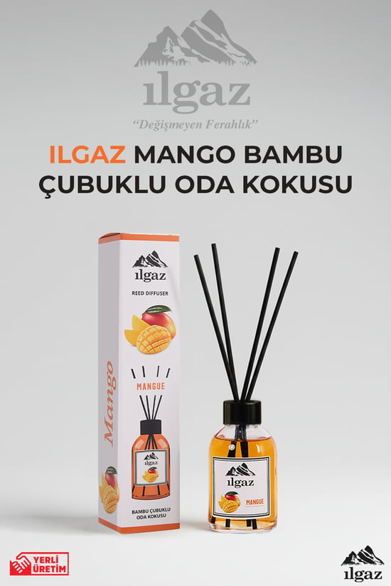 Ilgaz Mango Bambu Çubuklu Oda Kokusu 110 ml | Red Diffuser Mangue Meyveli Ortam Kokusu
