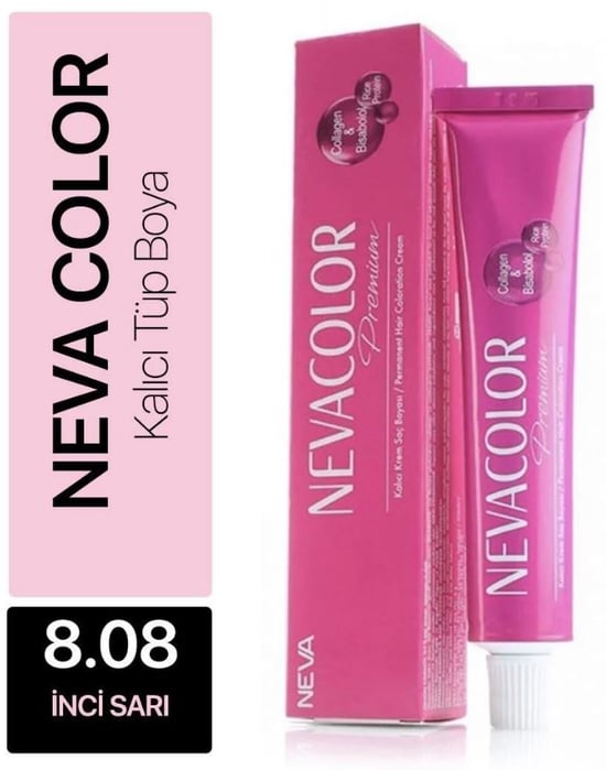 Nevacolor Premium Tüp Saç Boyası İnci Sarı 8.08