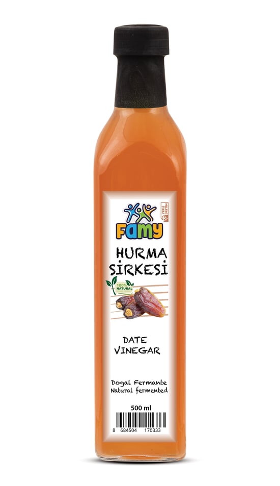 Famy Hurma Sirkesi Doğal Fermentasyon 500 ML Cam Şişe