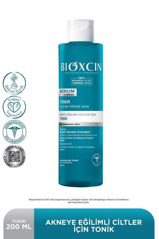 Bioxcin Acnium Acneye Eğilimli Ciltler için Tonik 200 Ml