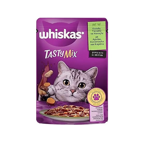 Whiskas Tasty Mix Kuzu Etli Tavuklu ve Havuçlu Poşet Mama 85 Gr