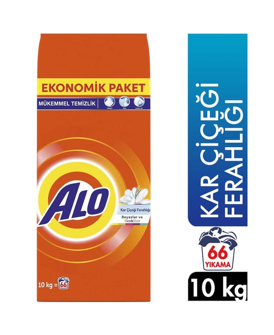 Alo Toz Çamaşır Deterjanı 10 kg 66 Yıkama Kar Çiçeği Ferahlığı