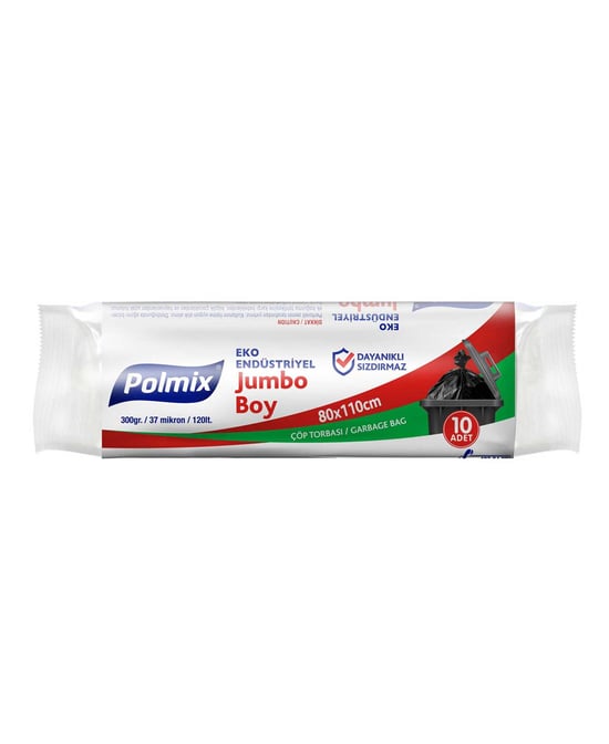 Polmix Eko Endüstriyel Çöp Torbası 80x110 Cm Jumbo Boy 10 Adet X 20'li Koli 300 Gr
