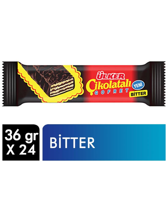 Ülker Bitter Çikolatalı Gofret 36 Gr X 24'lü Paket