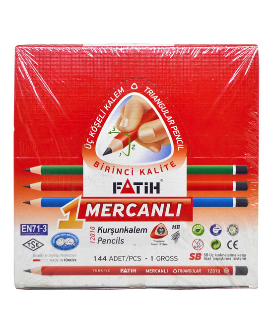 Fatih Mercanlı Üçgen Kurşun Kalem 144'lü Kutu