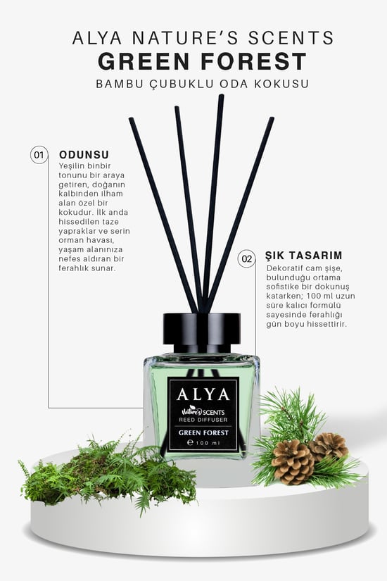 Alya Nature's Scents Green Forest Bambu Çubuklu Oda Kokusu- Karışık Meyve Kokusu