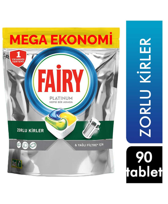 Fairy Platinum 90 Yıkama Bulaşık Makinesi Deterjanı Kapsülü Limon