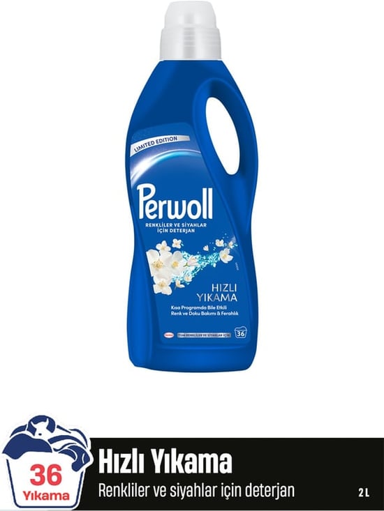 Perwoll Renkliler ve Siyahlar için Hızlı Yıkama 2 Lt (36 Yıkama)