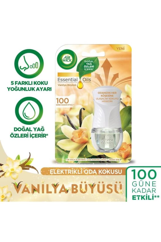 Air Wick Elektrikli Oda Kokusu Kit Vanilya Büyüsü (cihaz +yedek Şişe) - Esansiyel Yağlar Içerir