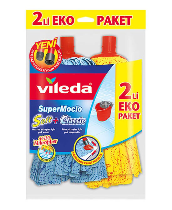 Vileda Supermocio Soft+klasik Paspas Yedek Bezi 2'li Paket