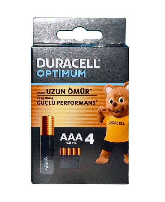Duracell Pil Optimum İnce Kalem 4'lü Aaa
