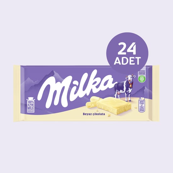 Milka Beyaz Tablet Çikolata 80 Gr X 24 Adet
