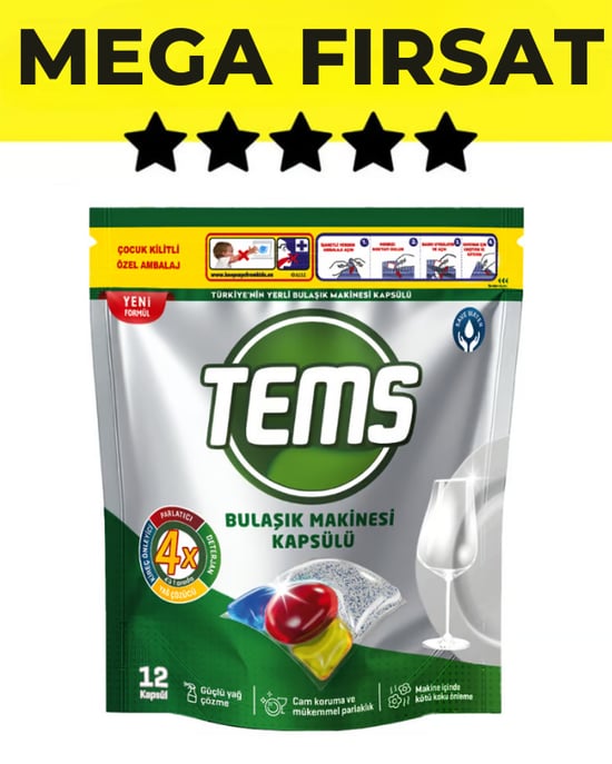 Tems Kapsül Bulaşık Deterjanı 12'li