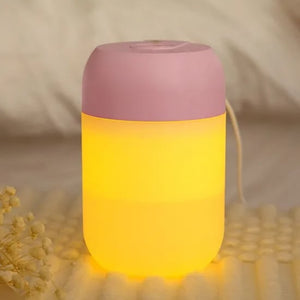 Tiffany Hava Nemlendirici Usb 330ml Ultrasonik Hava Nemlendirici Aroma Difüzörü H2o Pembe