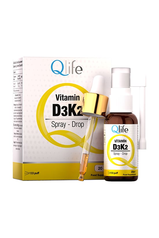 Qlife Vitamin D3 K2 Sprey & Damla 20 ml