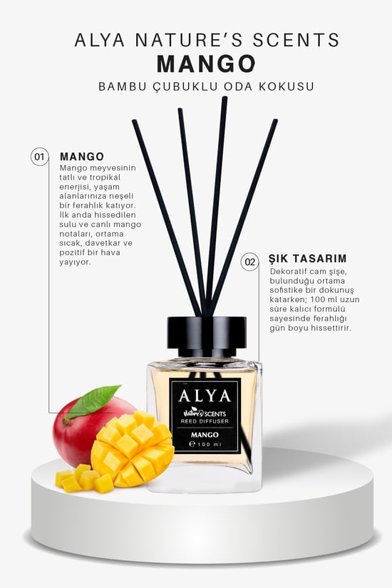 Alya Nature's Scents Mango Bambu Çubuklu Oda Kokusu- Mango Kokusu