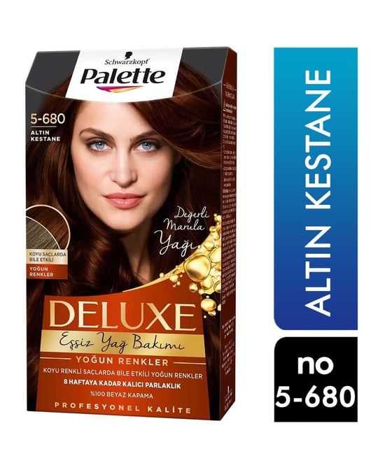 Palette Deluxe Saç Boyası No:5-680 Altın Kestane