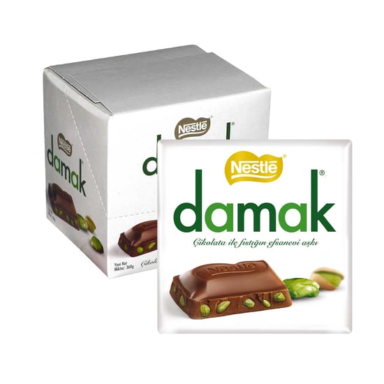 Nestle Damak Kare Çikolata 60 Gr Antep Fıstıklı X 6 Paket