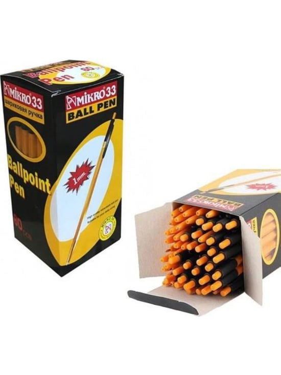 Mikro Siyah Tükenmez Kalem 33tm 60'lı Paket