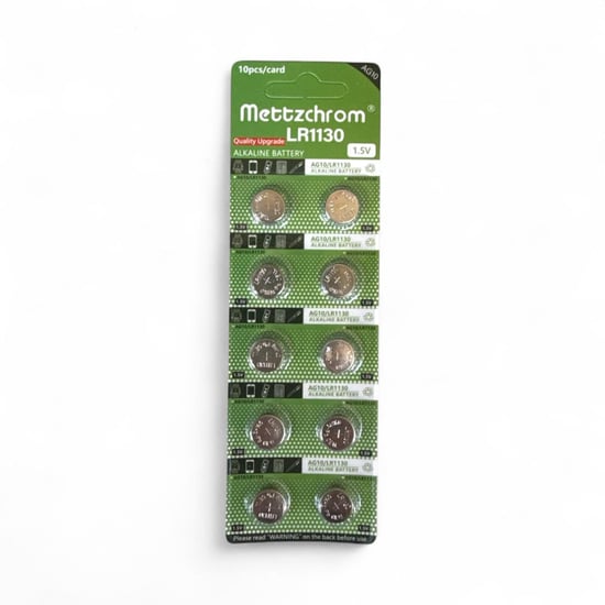 Mettzchrom Ag10 Lr1130 389 Sr1130 189 1.5v Alkaline Düğme Pil 10'lu