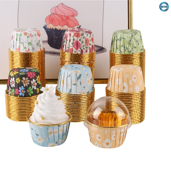 11 Cm Lüks Desenli Metalize Kek Kalıbı 12 Li Pvc X 12 Paket