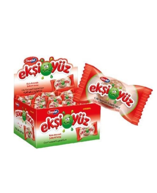 Ekşi Yüz 100'lü Paket Kola Aromalı Şekerli Sakız