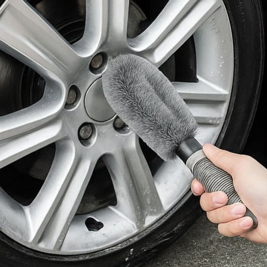 Buffer® Gri Oto Jant Temizleme Fırçası – Ergonomik Saplı, Lastik ve Jant Detay Temizliği İçin Güçlü