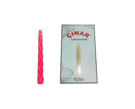 Çınar Renkli Burgulu 12lİ Şamdan Mum