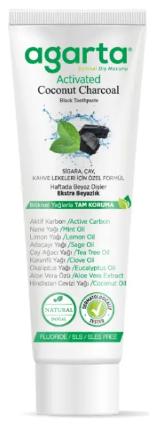 Agarta Doğal Diş Macunu Aktif Karbonlu 100 Ml