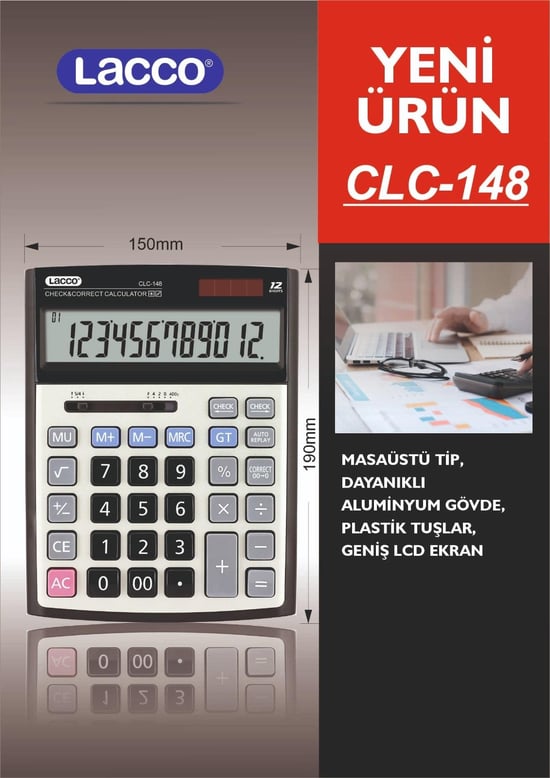 Lacco Hesap Makinesi Clc-148 150*190 Mm