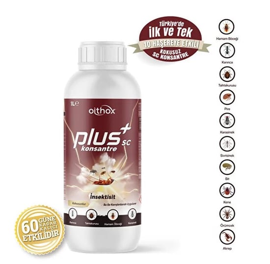 Oithox Plus Sc 1 Litre Konsantre Hamam Böceği, Tahta Kurusu, Kokarca Böceği, Gümüş Böceği, Bit, Pire, Haşere İlacı