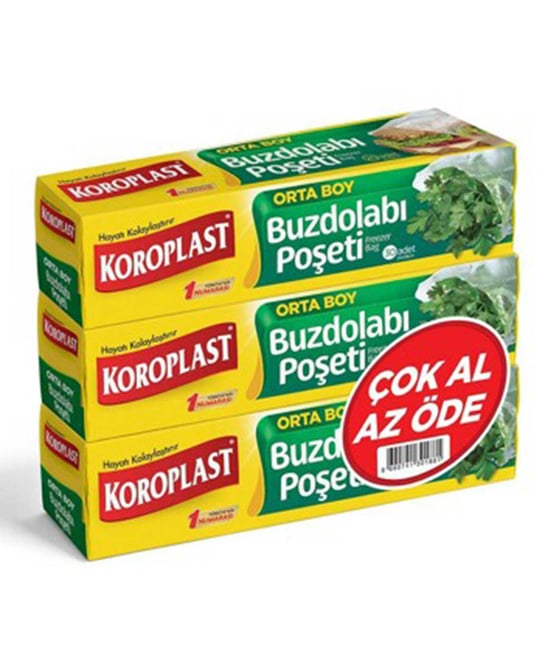 Koroplast Buzdolabı Poşeti Orta Boy Çok Al Az Öde Paketi 3 X 30 Poşet