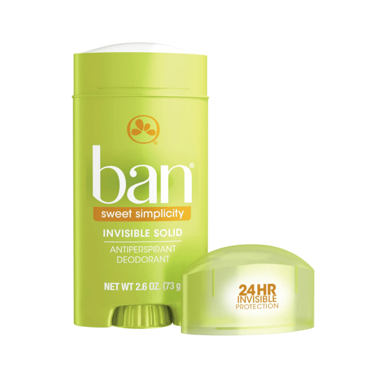 Ban Invisible Antiperspirant Deodarant Sweet Simplicity Solid Stick Deodorant 73 Gr