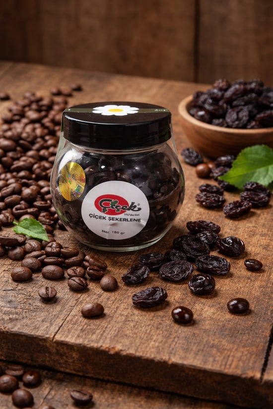 Çiçek Şekerleme Bitter Çikolatalı Üzümlü Draje 100 Gr