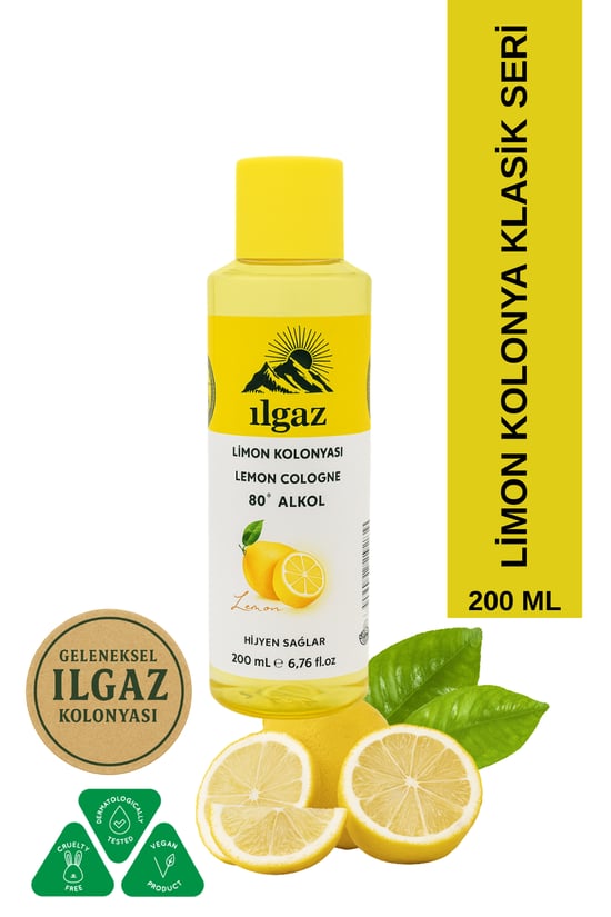 İlgaz Klasik 80 Derece Kolonya Dökme Pet Limon Kolonyası 200 Ml