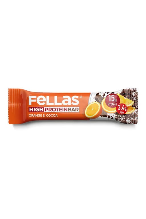 Fellas Yüksek Protein Bar - Portakal & Kakao 45g X 12 Adet