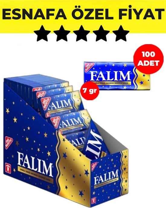 Falım Damla Sakızı 5'li 7 Gr 100 Adet Sakız