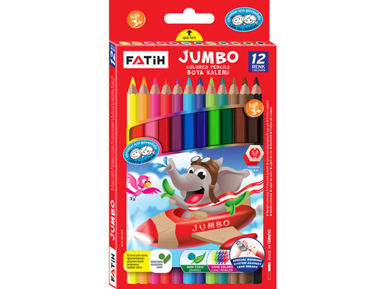 Fatih Jumbo 12 Renk Tam Boy Boya Kalemi 33340