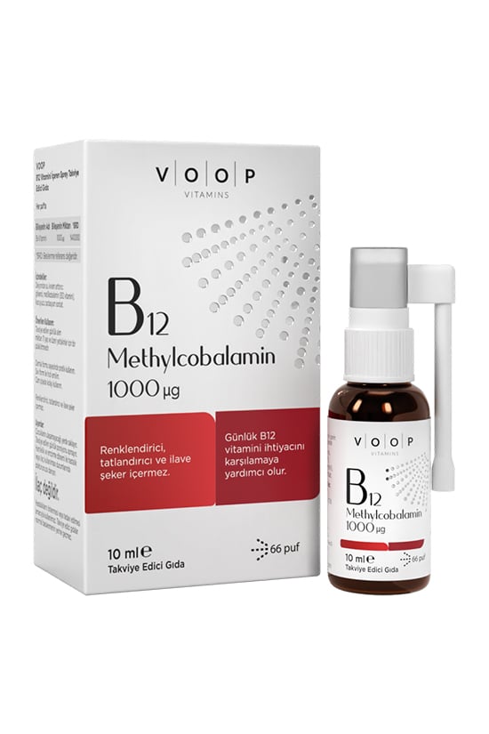 Voop Vitamin B12 Methylcobalamin | 1000 µg (mikro gram) Sprey-Damla - 10 ml