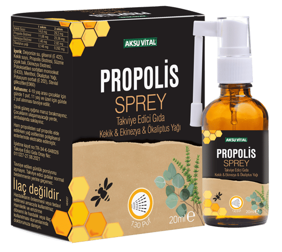 Aksuvital Propolisli Boğaz Spreyi 20ml Kekik Ekinezya Okaliptus İlaveli