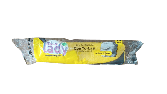 Miss Lady Limon Orta Boy Büzgülü Çöp Torbası 40Lt 55x60cm