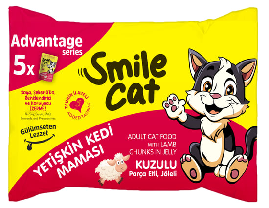 Smile Cat Flowpack 425 Gr (5*85gr) Yetişkin Kedi Kuzulu Mama Sml-027